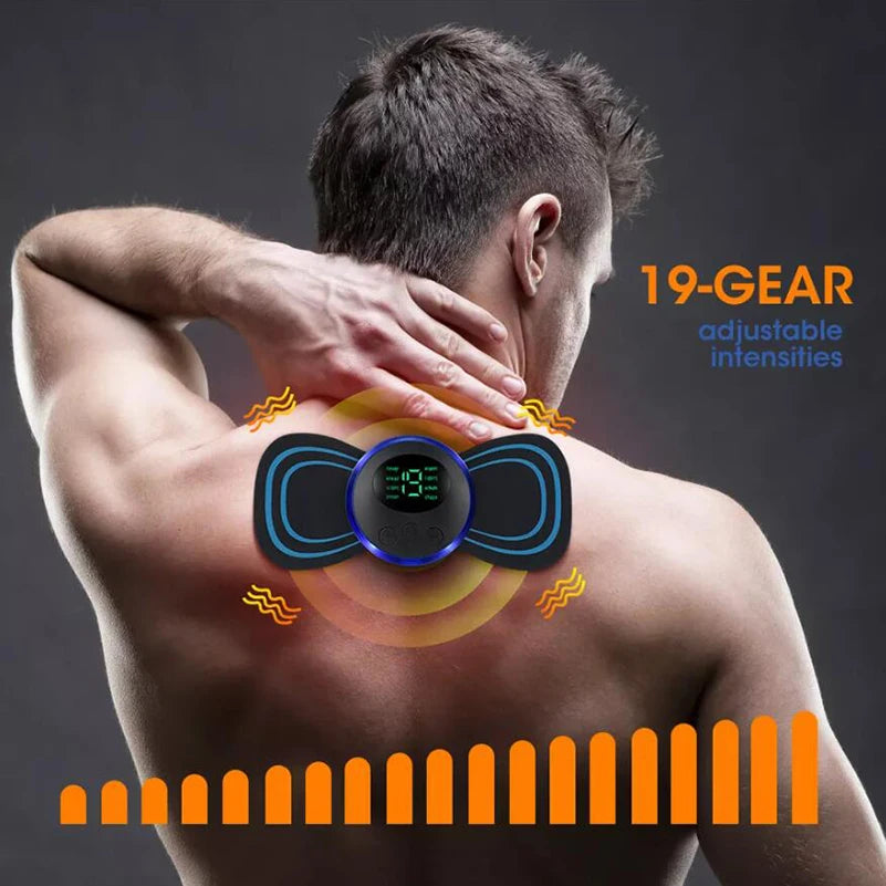 4PCS LCD Display EMS Neck Massage Electric 