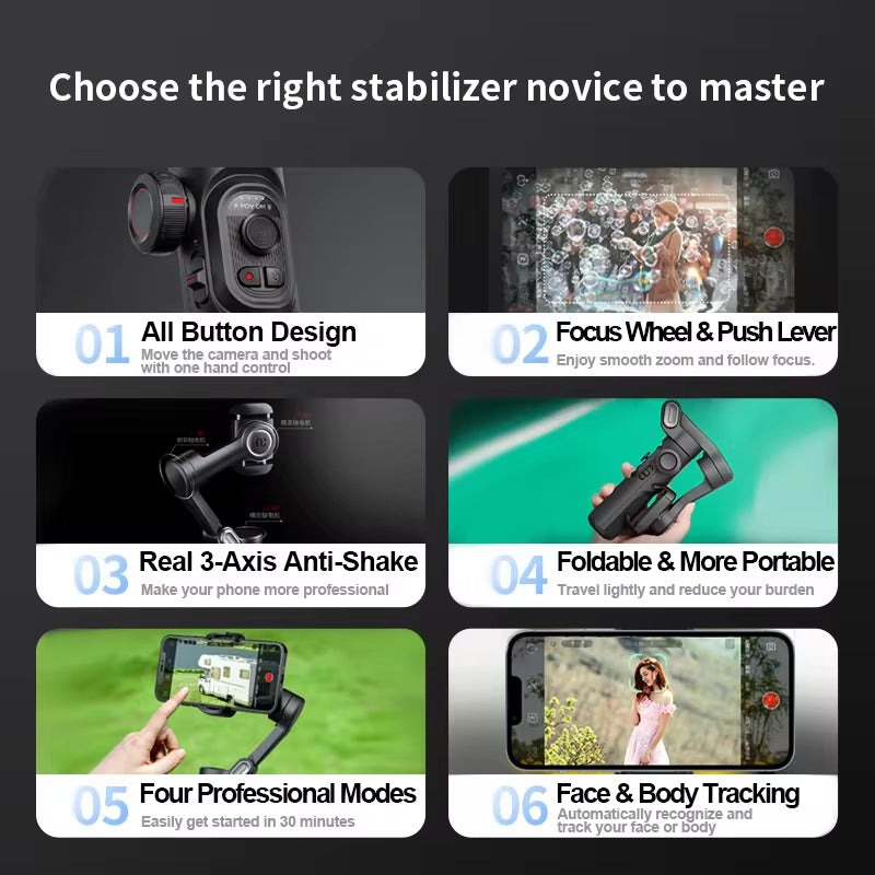 3-Axis Handheld Gimbal Stabilizer for Smartphone