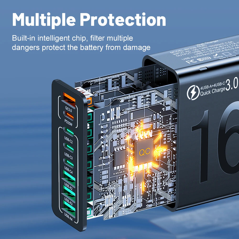 150W Multi Ports USB Charger ( Fast Charging )
