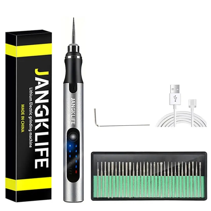 USB Cordless Rotary Tool Kit Woodworking Engraving Pen 