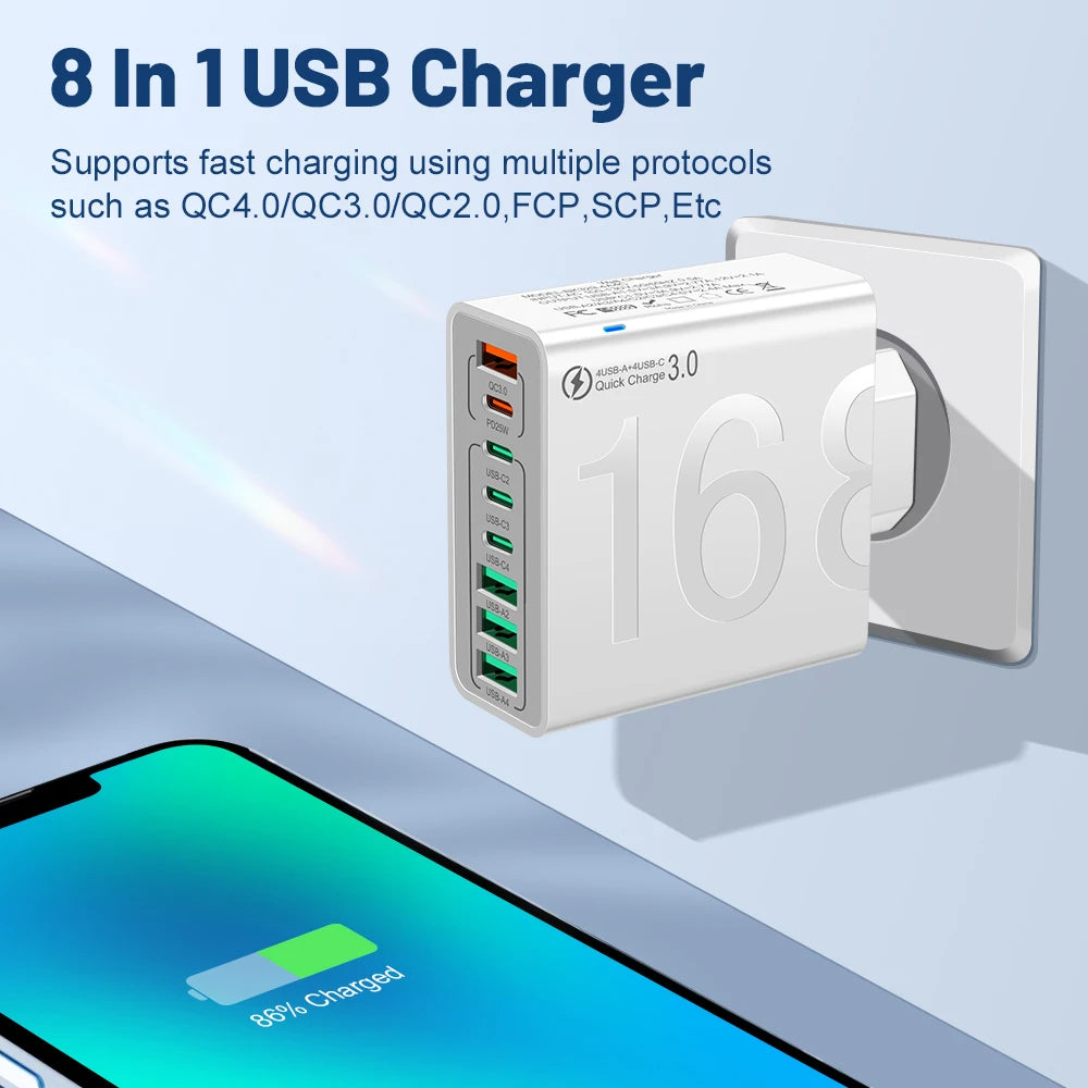 150W Multi Ports USB Charger ( Fast Charging )