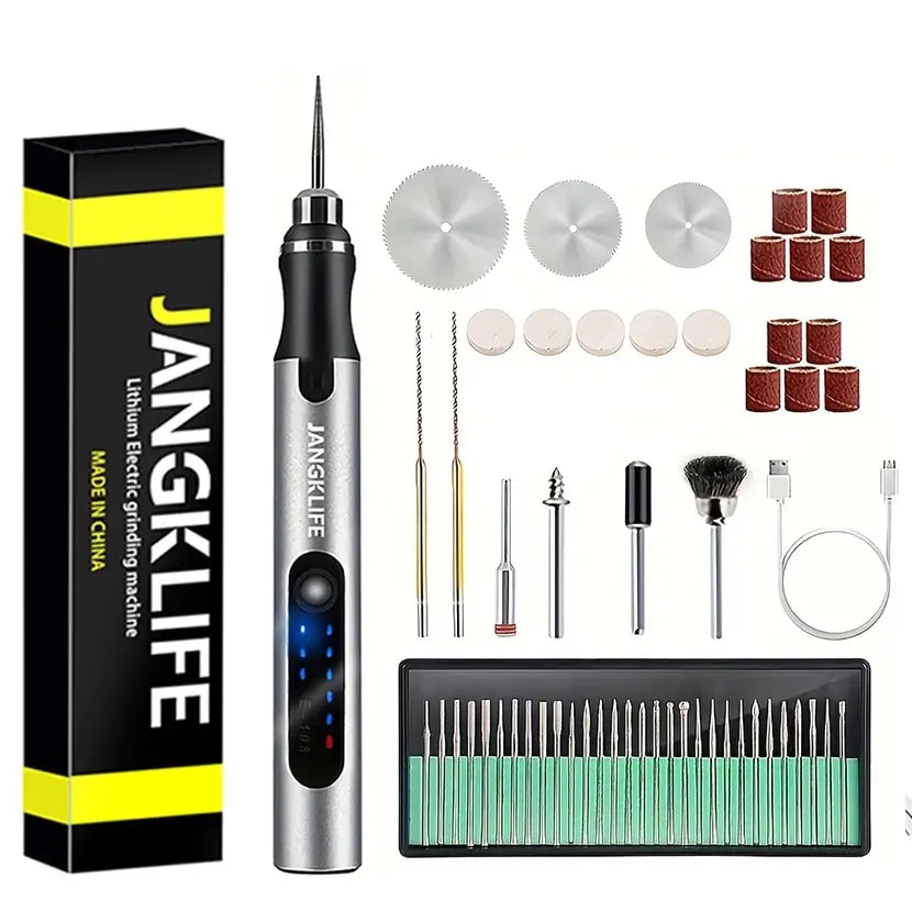 USB Cordless Rotary Tool Kit Woodworking Engraving Pen 