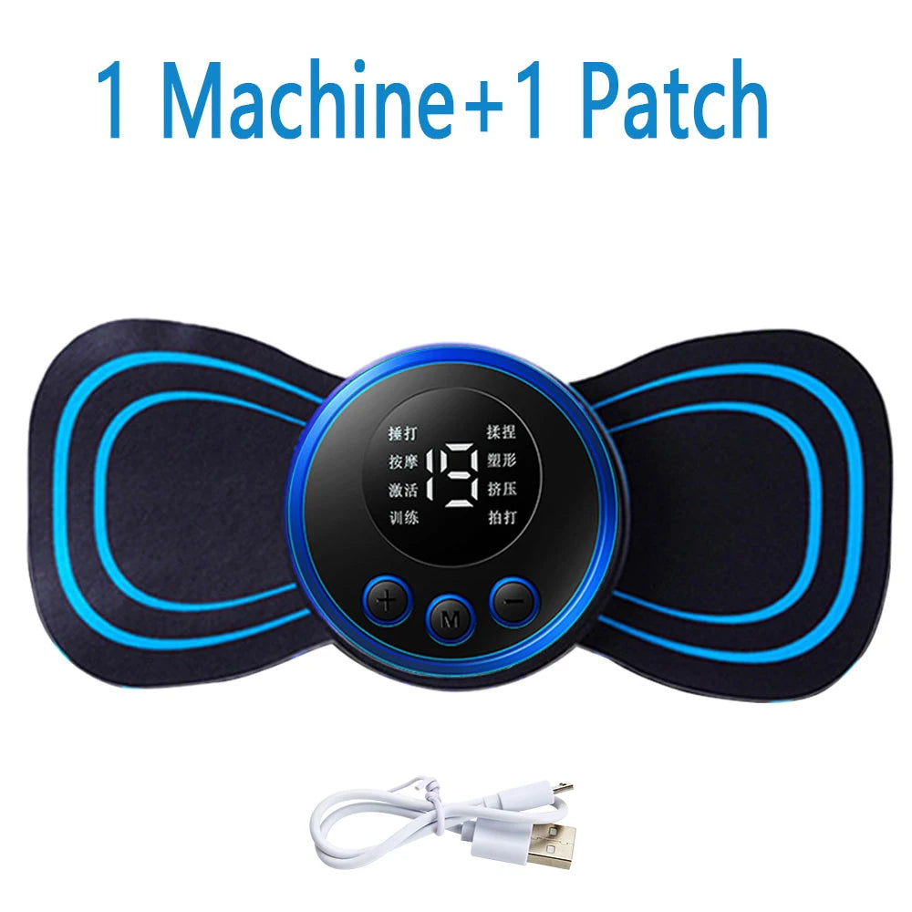 4PCS LCD Display EMS Neck Massage Electric 