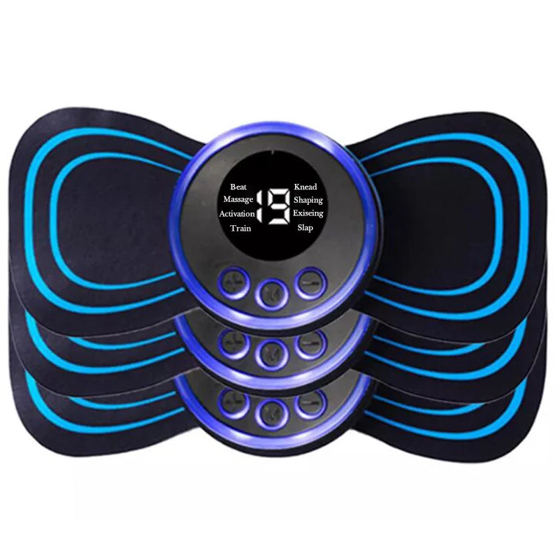 4PCS LCD Display EMS Neck Massage Electric 